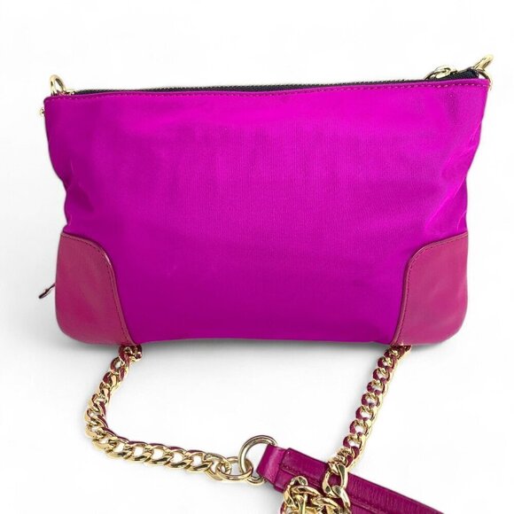 Juicy Couture Magenta Nylon & Chain Shoulder Evening Bag Pink & Gold - Picture 3 of 9